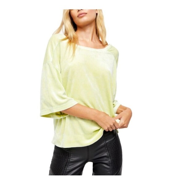 We The Free Tops - We The Free Valerie Velour Low Back Wide Sleeves Oversize Comfy‎ Top Small